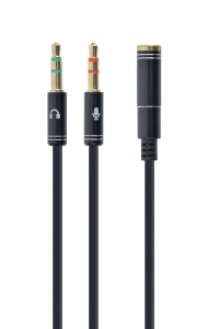 Gembird !Adapter audio stereo 3.5mm mini Jack/4PIN/ audio kabel 0,2 m 2 x 3.5mm Černá Obrázok pre Gembird !Adapter audio stereo 3.5mm mini Jack/4PIN/ audio kabel 0,2 m 2 x 3.5mm Černá