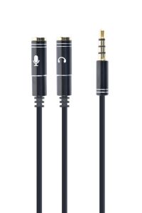 Gembird !Adapter audio microphon 3.5mm mini Jack/4PIN/0. audio kabel 0,2 m 2 x 3.5mm Černá Obrázok pre Gembird !Adapter audio microphon 3.5mm mini Jack/4PIN/0. audio kabel 0,2 m 2 x 3.5mm Černá