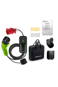 Obrázok pre Qoltec 52466 Mobilní nabíječka pro elektromobily s regulací 2 v 1 typ 2 | 7 kW | 230 V | CEE 3 PIN | LCD | Přenosná | Wallbox | 5 m