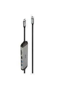 Lindy 43326 dokovací stanice/replikátor portů Kabel USB 3.2 Gen 1 (3.1 Gen 1) Type-C Černá, Šedá Obrázok pre Lindy 43326 dokovací stanice/replikátor portů Kabel USB 3.2 Gen 1 (3.1 Gen 1) Type-C Černá, Šedá