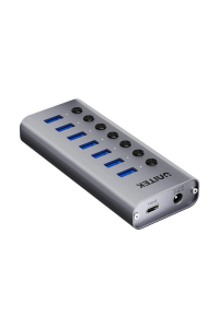 Rozbočovač USB-A 3.0 5 Gb/s s přepínačem 7 v 1 Unitek H1314A01-EU Obrázok pre Rozbočovač USB-A 3.0 5 Gb/s s přepínačem 7 v 1 Unitek H1314A01-EU