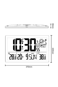 Extra velké nástěnné hodiny LCD GreenBlue, teplota, datum, GB218 Obrázok pre Extra velké nástěnné hodiny LCD GreenBlue, teplota, datum, GB218