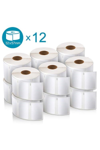 DYMO LW promo balení - multifunkční štítky, bílý papír, 57x32 mm / 12 rolí Obrázok pre DYMO LW promo balení - multifunkční štítky, bílý papír, 57x32 mm / 12 rolí