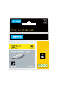 Obrázok pre DYMO RHINO - plochá smršťovací bužírka 19mm x 1,5m, černá na žluté