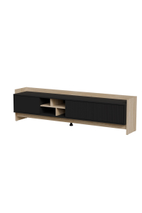 Cama RTV PORTO 3D skříňka 190x38x50 dub/černá Obrázok pre Cama RTV PORTO 3D skříňka 190x38x50 dub/černá