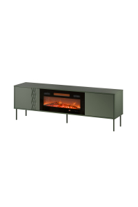 Cama RTV skříň EF + krb černá TRESSE 180x40x54,5 matná zelená Obrázok pre Cama RTV skříň EF + krb černá TRESSE 180x40x54,5 matná zelená