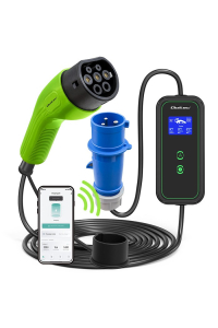 Obrázok pre Qoltec 52477 Mobilní nabíječka EV s nastavitelným 2v1 Type2 | 7 kW | 230V | CEE 3 PIN | Wi-fi | LCD | Přenosný | Wallbox | 5m