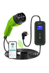 Obrázok pre Qoltec 52476 Mobilní nabíječka EV s nastavitelným 2v1 Type2 | 3.5kW | 230V | Wi-fi | LCD | Přenosný | Wallbox | 5m