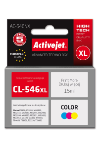 Obrázok pre Activejet AC-546NX Tiskový inkoust pro Canon, náhrada Canon CL-546XL; Supreme; 15 ml; barevný, azurový, purpurový, žlutý