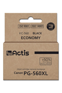 Obrázok pre Actis KC-560 Canon inkoust do tiskárny, náhradní PG-560XL; Supreme; 22 ml; černý. Tiskne o 50 % více než originální náplň.