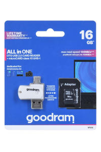 Goodram M1A4-0160R12 flash paměť 16 GB MicroSDHC Class 10 UHS-I Obrázok pre Goodram M1A4-0160R12 flash paměť 16 GB MicroSDHC Class 10 UHS-I