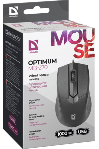 Obrázok pre Defender Optimum MB-270 myš Kancelář Pro praváky USB Typ-A Optický 1000 DPI