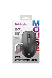 MYŠ DEFENDER FEAM MM-296 RF SILENT ČERNÁ Obrázok pre MYŠ DEFENDER FEAM MM-296 RF SILENT ČERNÁ