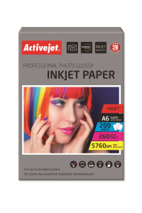 Activejet Fotopapír AP6-260GR200 (A6; 200 kopií) Obrázok pre Activejet Fotopapír AP6-260GR200 (A6; 200 kopií)