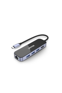 UNITEK uHUB H6 Kabel USB 3.2 Gen 1 (3.1 Gen 1) Type-C Černá, Šedá Obrázok pre UNITEK uHUB H6 Kabel USB 3.2 Gen 1 (3.1 Gen 1) Type-C Černá, Šedá