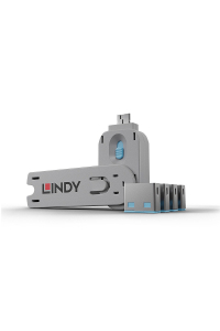 Obrázok pre Lindy 40452 blokátor portů Blokátor portu + klíč USB Typ-A Modrá ABS (akrylonitril-butadien-styren) 5 kusů