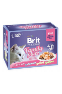 Obrázok pre BRIT Premium Family Plate Filety v želé mix příchutí - mokré krmivo pro kočky - 12x85g