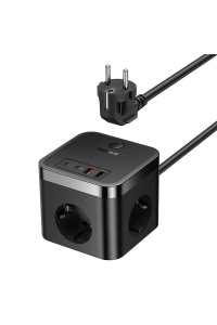 Baseus PowerCombo Univerzální napájecí lišta Indoor Black Obrázok pre Baseus PowerCombo Univerzální napájecí lišta Indoor Black