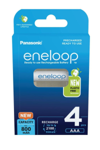 Obrázok pre Dobíjecí baterie PANASONIC ENELOOP AAA 800 mAh 4 szt (BK-4MCDE/4CP)