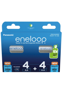 Dobíjecí baterie PANASONIC ENELOOP 4x AA 2000 mAh + 4x AAA 800 mAh 8 szt (BK-3MCDE+4MCDE/8CP) Obrázok pre Dobíjecí baterie PANASONIC ENELOOP 4x AA 2000 mAh + 4x AAA 800 mAh 8 szt (BK-3MCDE+4MCDE/8CP)
