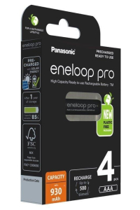 Dobíjecí baterie PANASONIC ENELOOP PRO AAA 930 mAh 4 szt (BK-4HCDE/4CP) Obrázok pre Dobíjecí baterie PANASONIC ENELOOP PRO AAA 930 mAh 4 szt (BK-4HCDE/4CP)