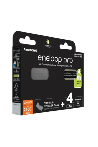 Dobíjecí baterie PANASONIC ENELOOP PRO AA 2500 mAh 4 szt + pouzdro (BK-3HCDE/4CP+CASE) Obrázok pre Dobíjecí baterie PANASONIC ENELOOP PRO AA 2500 mAh 4 szt + pouzdro (BK-3HCDE/4CP+CASE)