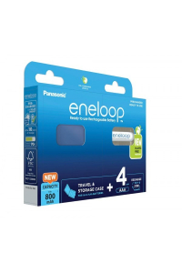 Dobíjecí baterie PANASONIC ENELOOP AAA 800 mAh 4 szt + pouzdro (BK-4MCDE/4CP+CASE) Obrázok pre Dobíjecí baterie PANASONIC ENELOOP AAA 800 mAh 4 szt + pouzdro (BK-4MCDE/4CP+CASE)
