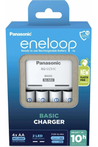 Nabíječka baterií PANASONIC Eneloop Basic BQ-CC51 + 4x AA 2000 mAh (K-KJ51MCD40E) Obrázok pre Nabíječka baterií PANASONIC Eneloop Basic BQ-CC51 + 4x AA 2000 mAh (K-KJ51MCD40E)