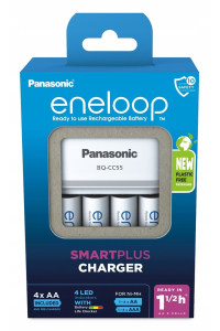 Obrázok pre Nabíječka baterií PANASONIC Eneloop Smartplus BQ-CC55 + 4x AA 2000 mAh (K-KJ55MCD40E)