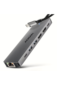 Obrázok pre Axagon HMC-7HX2 dokovací stanice/replikátor portů Kabel USB 3.2 Gen 1 (3.1 Gen 1) Type-C Šedá