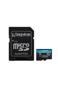 Kingston Technology 64GB microSDXC karta Canvas Go! Plus Gen4 200 MB/s A2 U3 V30 + adaptér Obrázok pre Kingston Technology 64GB microSDXC karta Canvas Go! Plus Gen4 200 MB/s A2 U3 V30 + adaptér
