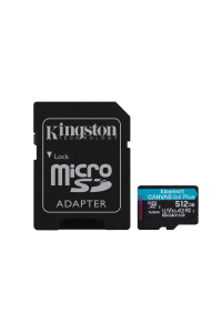Kingston Technology 512GB microSDXC karta Canvas Go! Plus Gen4 200 MB/s A2 U3 V30 + adaptér Obrázok pre Kingston Technology 512GB microSDXC karta Canvas Go! Plus Gen4 200 MB/s A2 U3 V30 + adaptér