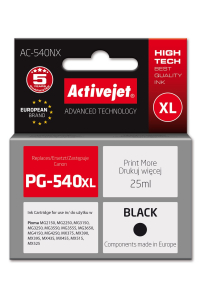 Obrázok pre Activejet AC-540NX inkoust pro tiskárny Canon (náhrada za Canon PG-540XL) Supreme, 25 ml, černý