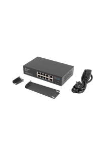 Obrázok pre Lanberg RSFE-8P-2GE-120 síťový přepínač Nespravované Gigabit Ethernet (10/100/1000) Podpora napájení po Ethernetu (PoE) 1U Černá
