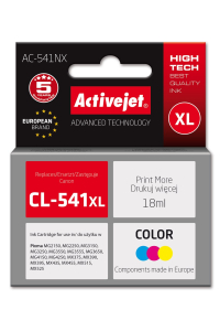 Obrázok pre Activejet AC-541NX inkoust pro tiskárny Canon (náhrada za Canon CL-541XL) Supreme, 18 ml, modrá, žlutá, červená