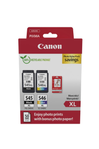 Obrázok pre Canon 8286B011 inkoustová náplň 2 kusů Originální Černá, Azurová, Purpurová, Žlutá