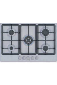 Obrázok pre Bosch Serie 4 PGQ7B5K90 varná deska Nerezová ocel Vestavěné 75 cm Plynový 5 zóna/zón