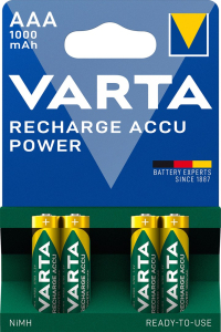 Obrázok pre VARTA HR03 AAA Recharge Accu Power 1000 mAh 05703 Dobíjení akumulátorů 4 kusů Zelená, Žlutá