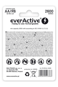 Obrázok pre Akumulátory everActive Ni-MH R6 AA 2600 mAh Professional Line
