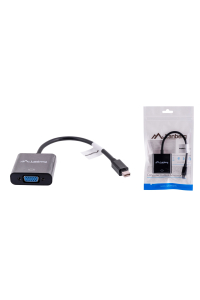 Lanberg AD-0006-BK adaptér k video kabelům 0,2 m VGA (D-Sub) Mini DisplayPort Černá Obrázok pre Lanberg AD-0006-BK adaptér k video kabelům 0,2 m VGA (D-Sub) Mini DisplayPort Černá