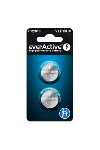 Mini lithiová baterie everActive CR2016- blistr 2 ks. Obrázok pre Mini lithiová baterie everActive CR2016- blistr 2 ks.