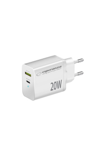 Esperanza EZC105W Síťová nabíječka 20W Bílá Obrázok pre Esperanza EZC105W Síťová nabíječka 20W Bílá