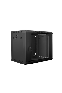 Obrázok pre Nástěnná instalační skříň Lanberg 19'' 9U 600x450mm černá (skleněné dveře)