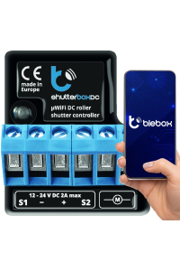 BLEBOX shutterBoxDC v2 WiFi I/O module 2x input binary 2x relay outputs 230V Obrázok pre BLEBOX shutterBoxDC v2 WiFi I/O module 2x input binary 2x relay outputs 230V
