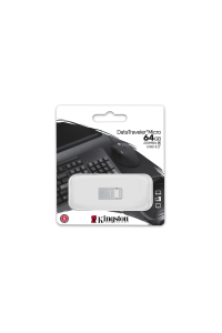 Obrázok pre Kingston Technology DataTraveler Micro USB paměť 64 GB USB Typ-A 3.2 Gen 1 (3.1 Gen 1) Stříbrná