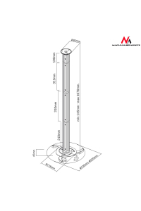 Obrázok pre Stropní držák pro projektory, stříbrný, od 80 mm do 980 mm