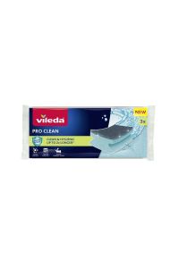 Enzymatická profilovaná drátěnka Vileda Pro Clean 3 ks. Obrázok pre Enzymatická profilovaná drátěnka Vileda Pro Clean 3 ks.