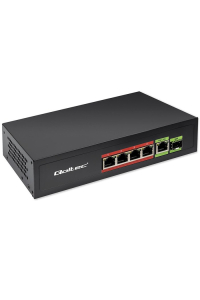 Qoltec Network Switch FAST Ethernet PoE 4x RJ45 PoE 1x RJ45 Uplink 1x SFP | 65W | 1000 Mb Obrázok pre Qoltec Network Switch FAST Ethernet PoE 4x RJ45 PoE 1x RJ45 Uplink 1x SFP | 65W | 1000 Mb
