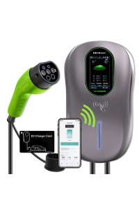 Obrázok pre Qoltec 52430 Nabíjecí stanice pro elektromobily 2 v 1 Typ 2 | 22 kW | Wi-Fi | LCD | RFID | 3 fáze | Wallbox | 5 m