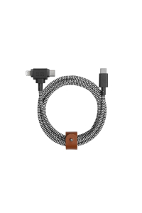 Native Union Belt Cable Duo USB kabel 1,5 m USB C USB C/Lightning Černá, Bílá Obrázok pre Native Union Belt Cable Duo USB kabel 1,5 m USB C USB C/Lightning Černá, Bílá